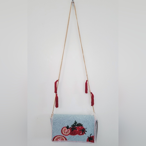 Viral TikTok Beaded Tomato Slice Shoulder Bag Purse Handcrafted in India NWT - Picture 3 of 15